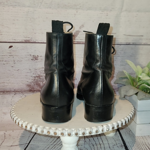 RITZ New York Black  Leather Moto Combat Ankle Lace-up Boots Size 36.5 EU, 6 US - Picture 8 of 12